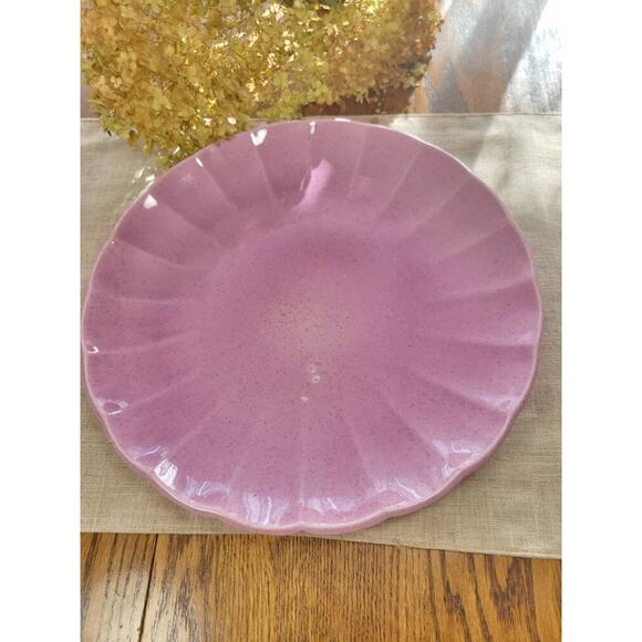 Vintage Red Wing Art Pottery Tray 48, Orchid Pink Speckled 12-1/2" - Picture 2 of 5